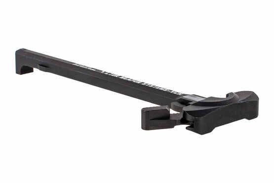 VLTOR weapon systems Mod 3 charging handle features a black anodized finish